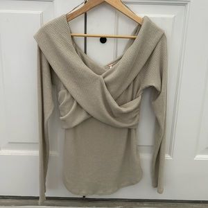 Free People criss crossed ribbed sweater.
